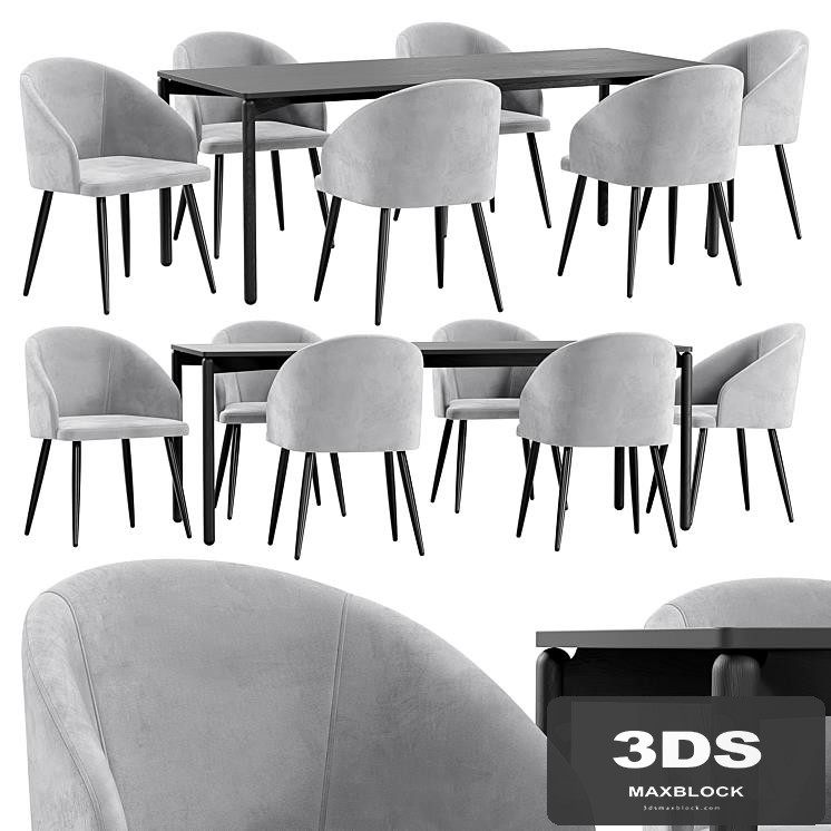 Dining chair Pmg Korfu and table Saga