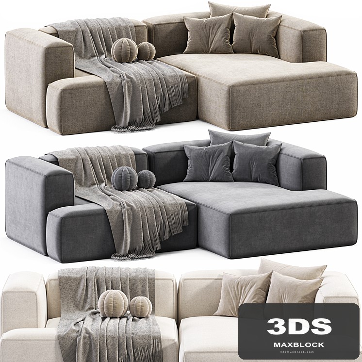 Narozna sofa modulowa ze sztruksu Lennon