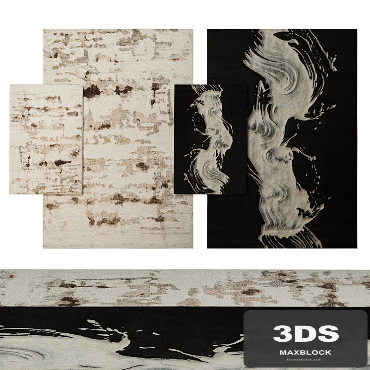 Set of 4 CHRISTOPHER GUY Organic Nature and Flow Rug rugs