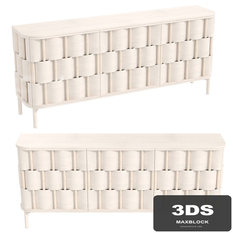 Credenza ringvide solid birchwood birchvene scandinavian weave