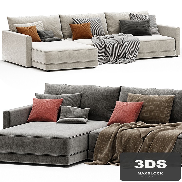 Gather Deep 2 Piece Left Arm Wide Chaise Sectional Sofa