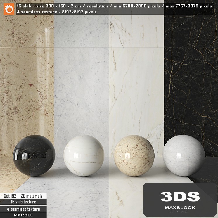 Marble slab & Seamless texture Set 192
