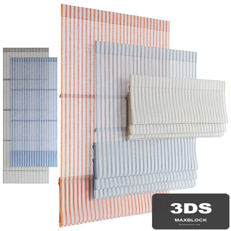 Roman Curtains 197 | Sheer Fabric | Stripes