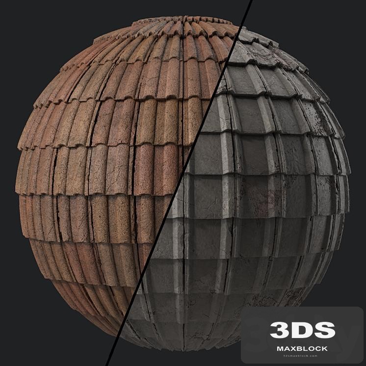 Roof Tile Materials 67- Concrete Roofing by Sbsar generator | Seamless, Pbr, 4k