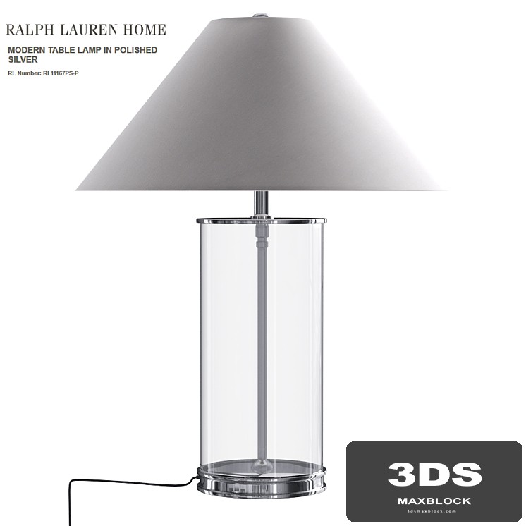 Ralph Lauren MODERN TABLE LAMP IN POLISHED SILVER