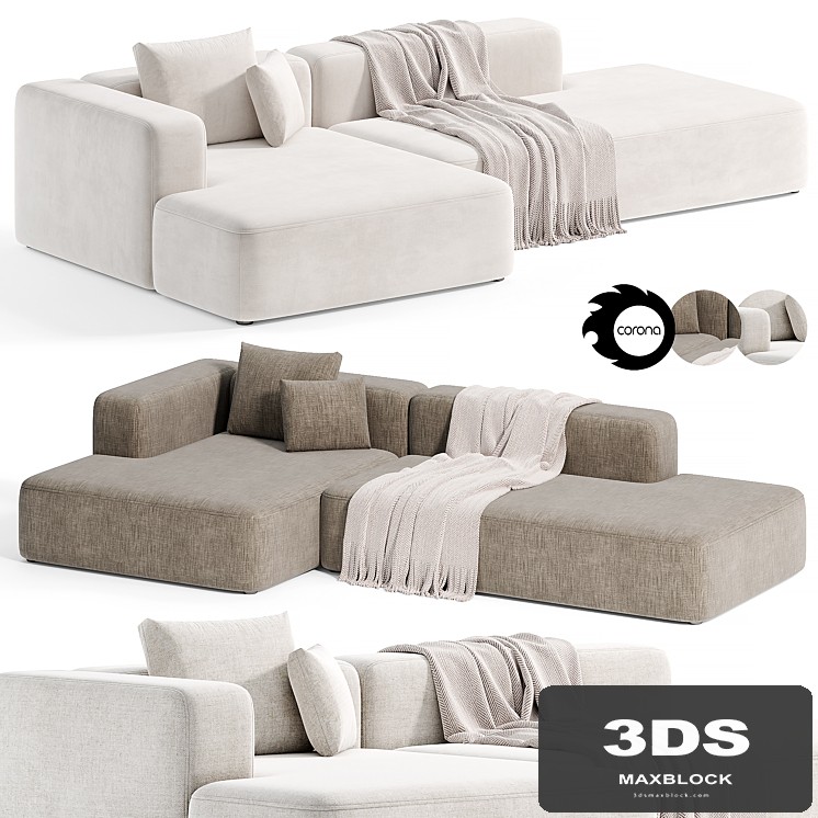 Stone Modular Sofa 2 by Tamamm