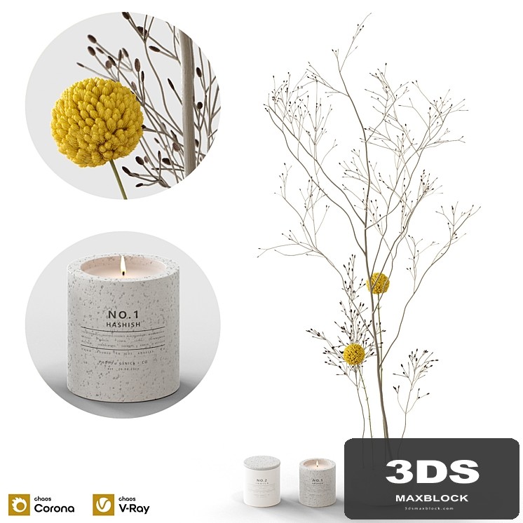 Decorative set 58 branch and candles