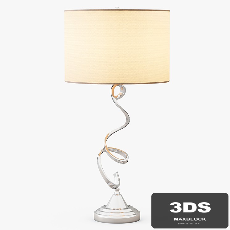 Nickel Swirl Table Lamp