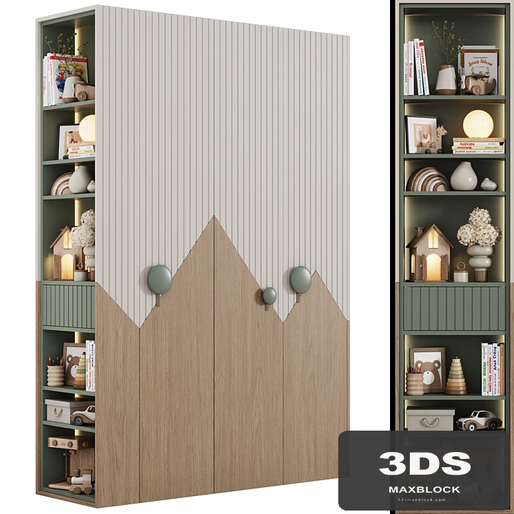 Modular children's wardrobe "Mountains" in a modern style 08