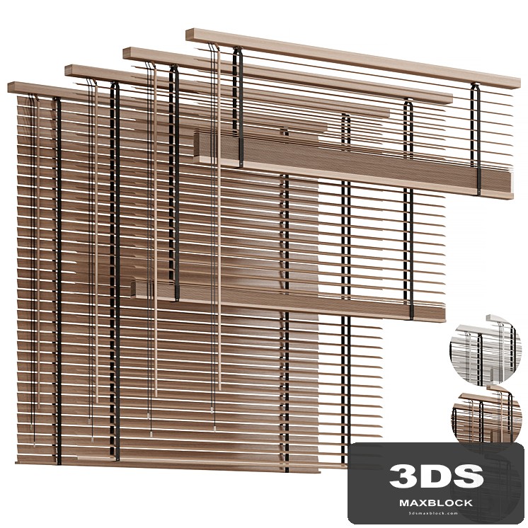 Wooden blinds 04, Folding wooden blinds