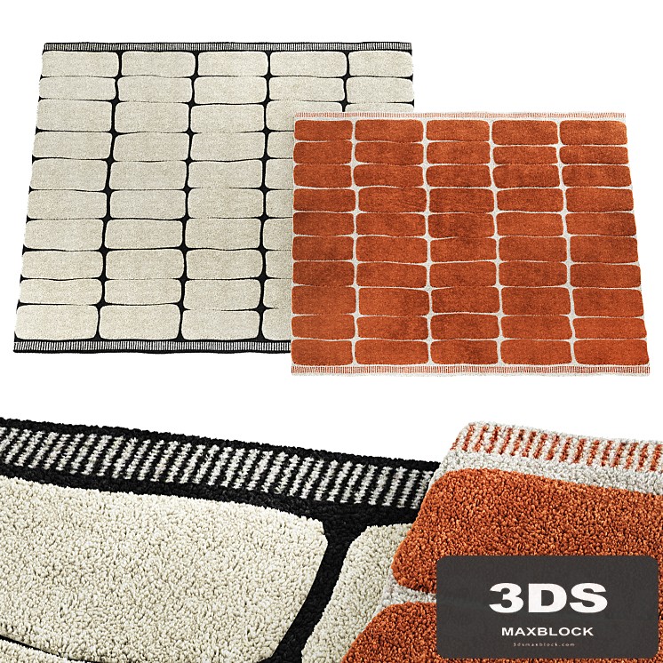Carpet with a graphic three-dimensional pattern