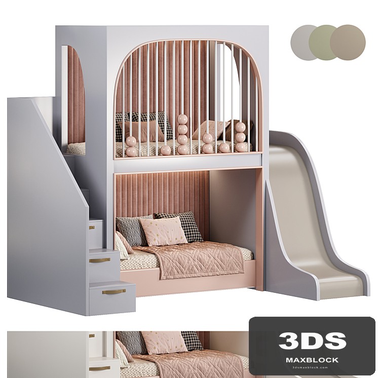 Designer two-level bed Kids room 07