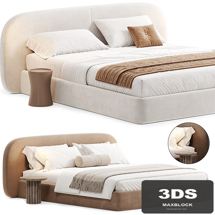 Minimalist Bed Frame With Round Headboard by casaspace