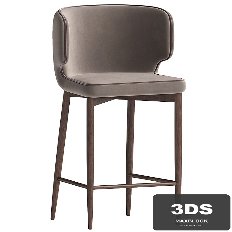 Half-bar chair Mateo with champagne piping