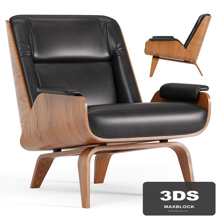 Paulo Bent Ply Leather Chair