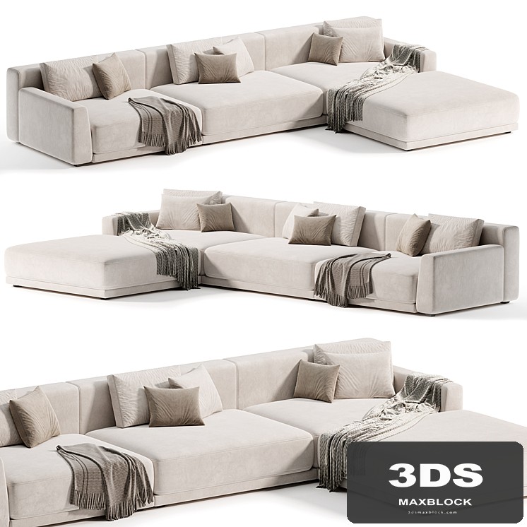 Poliform Paris Seoul With Ottoman Sofa by Poliform