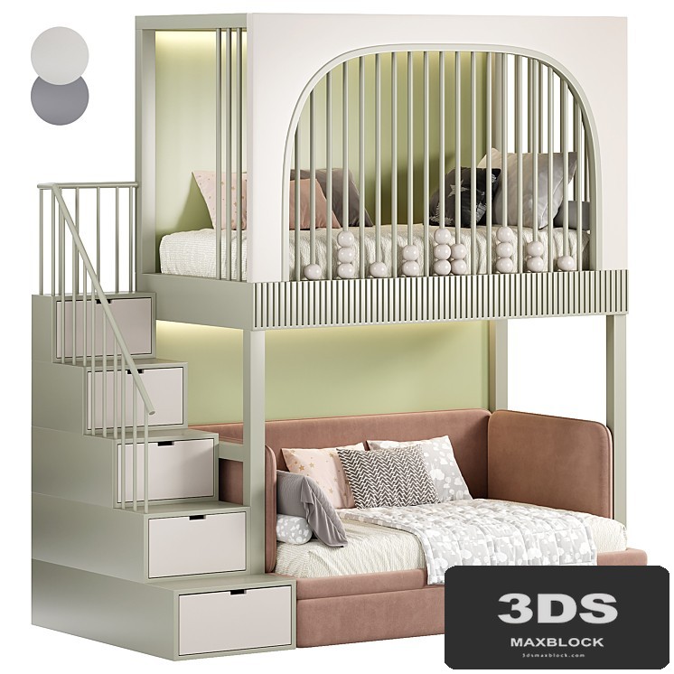 Designer two-level bed Kids room 09