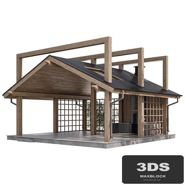 Large gazebo with barbecue