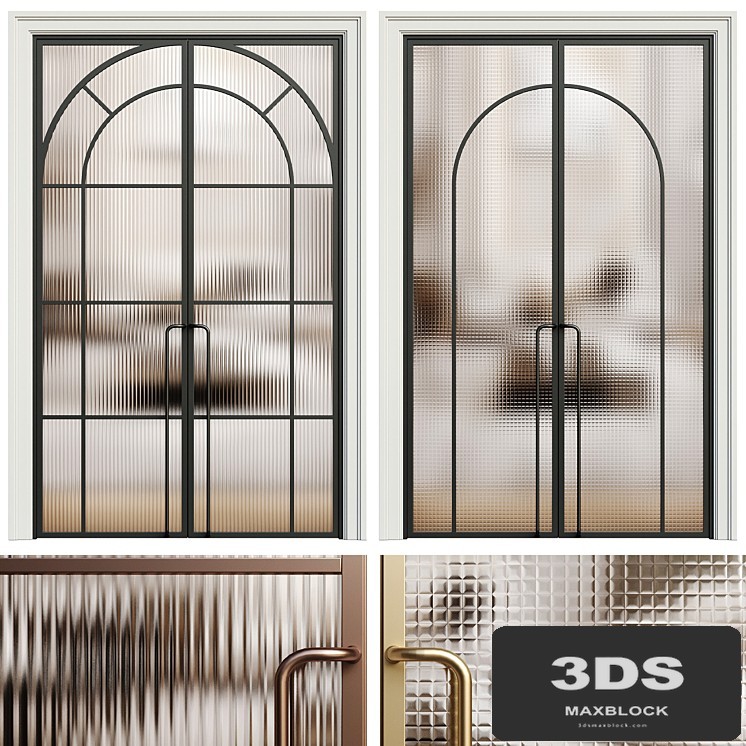Art deco door - Entrance glass double door - Interior door 177