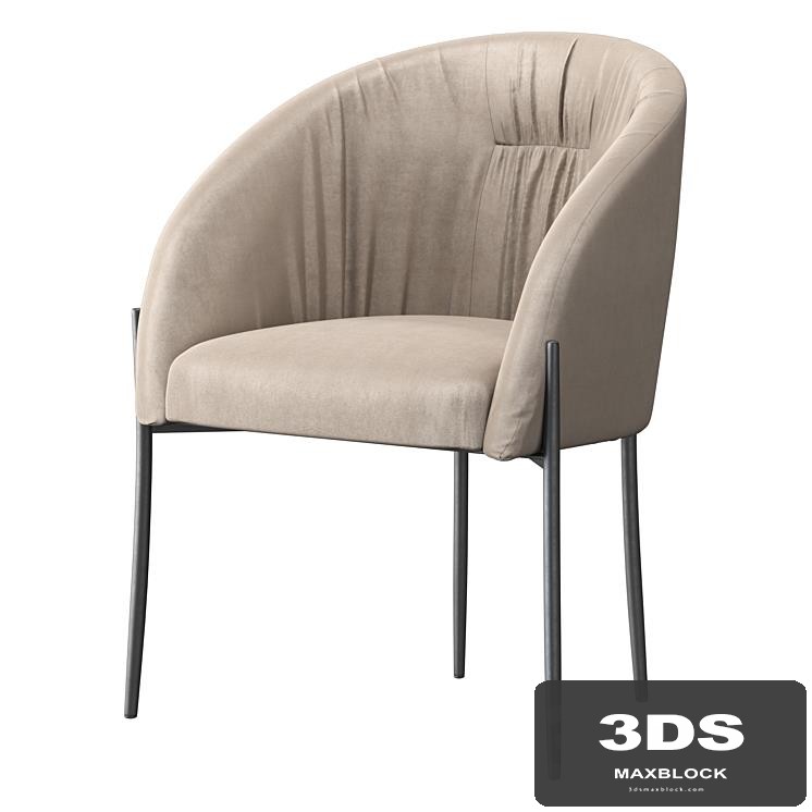 Chair velor light beige Garda Decor