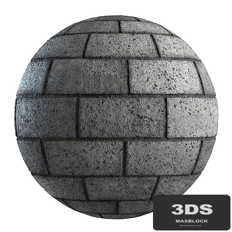 Expanded clay concrete block PBR 4k