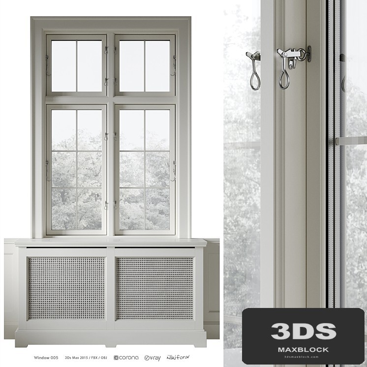 Classic window with radiator screen 005