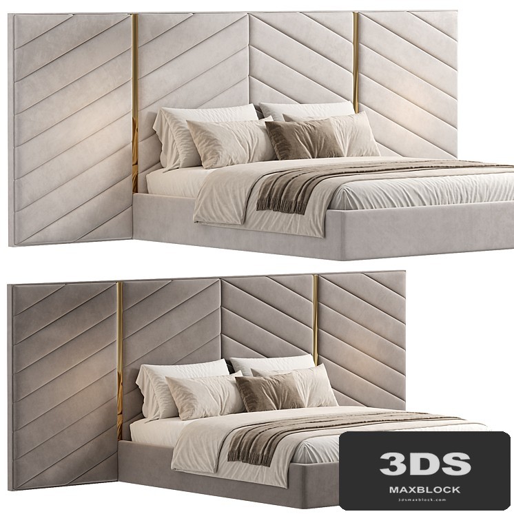 Albero bed with wide headboard