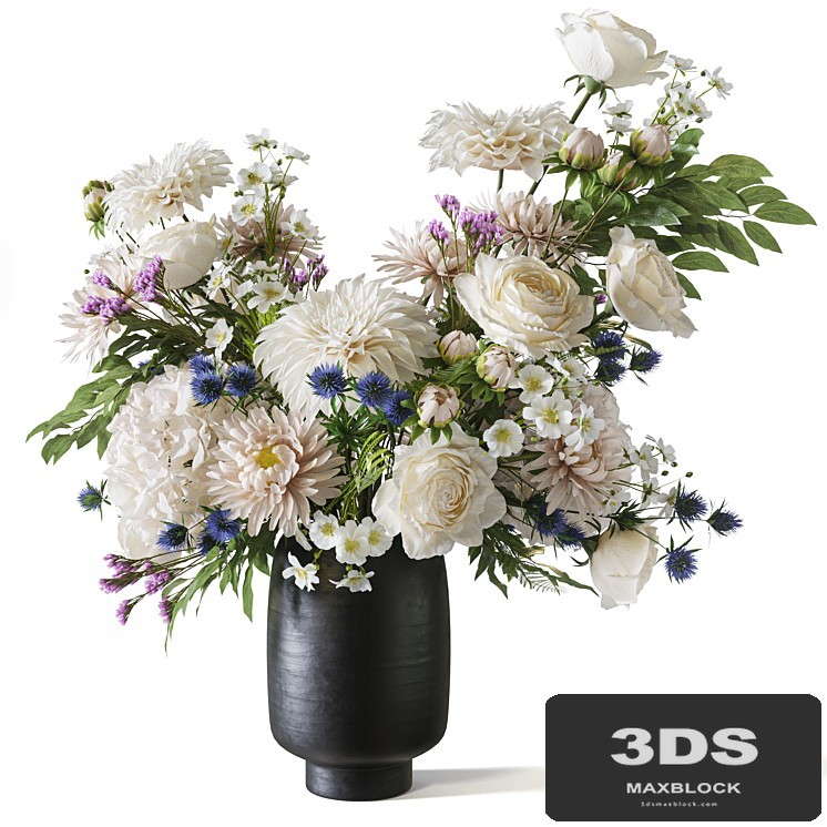 Flower Set 068 dahlia rose chrysanthemum hydrangea