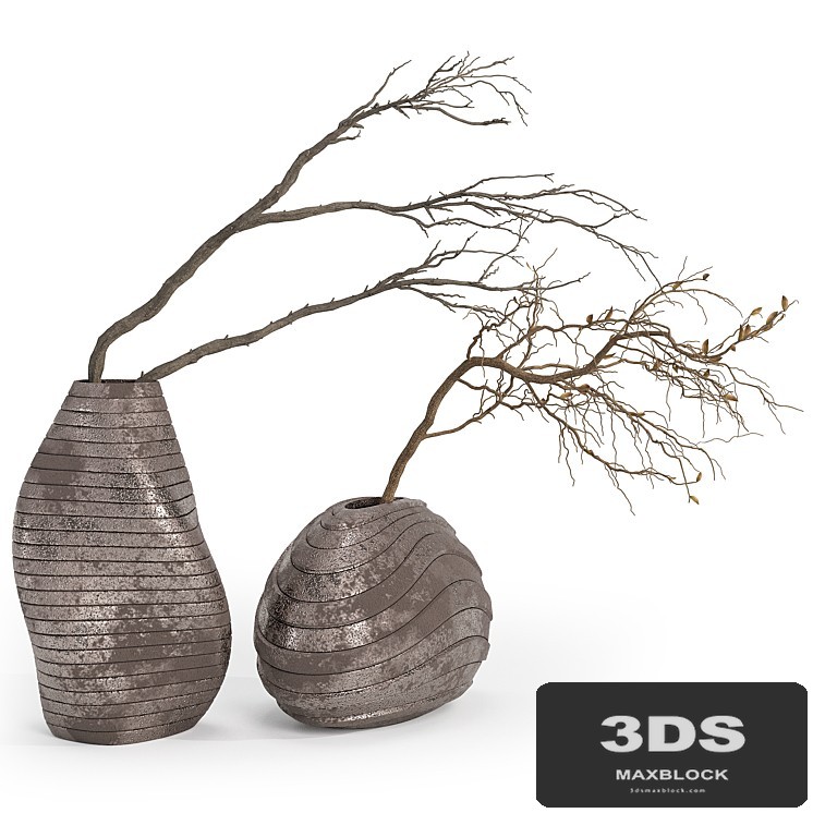Plants bouquet with decorative vases 17
