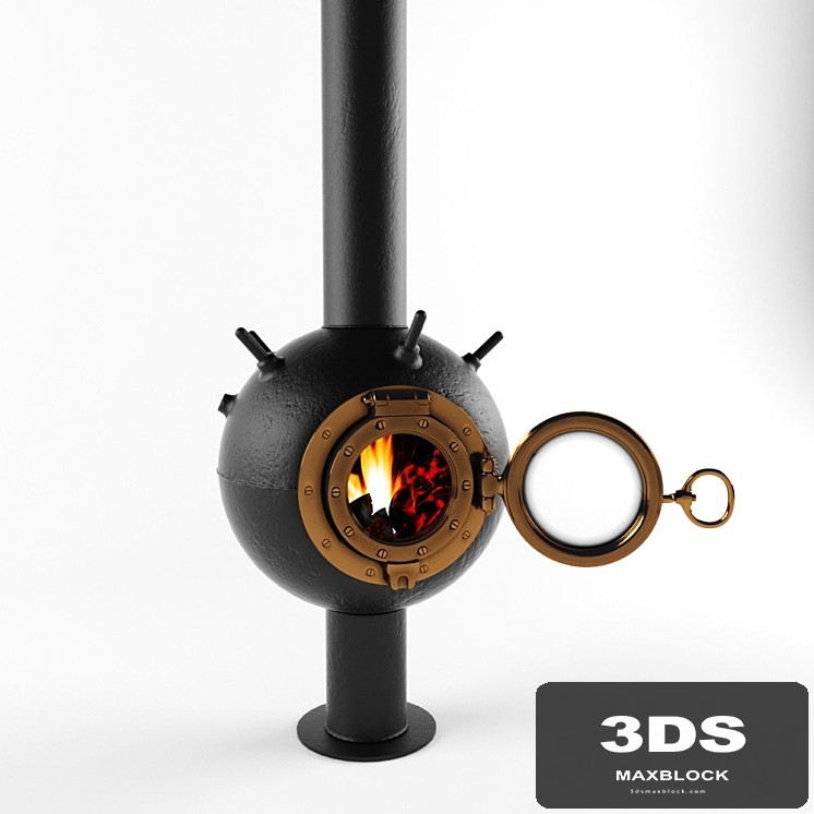 Suspended fireplace bathyscaphe