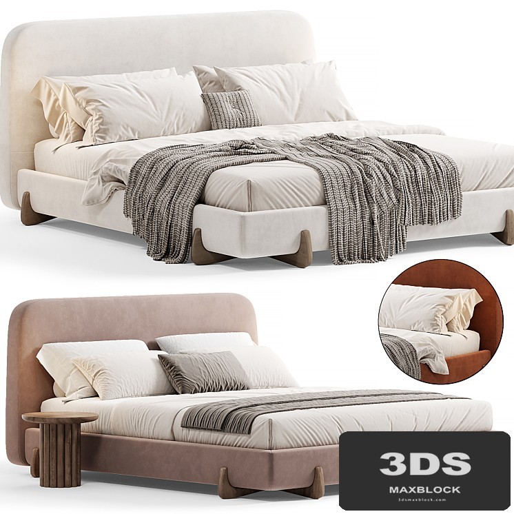 Stivale Light Brown Velvet Queen Bed By CB2