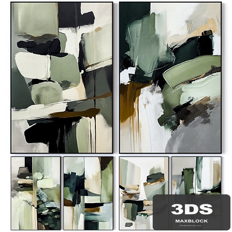 Set of large wall paintings 2938
