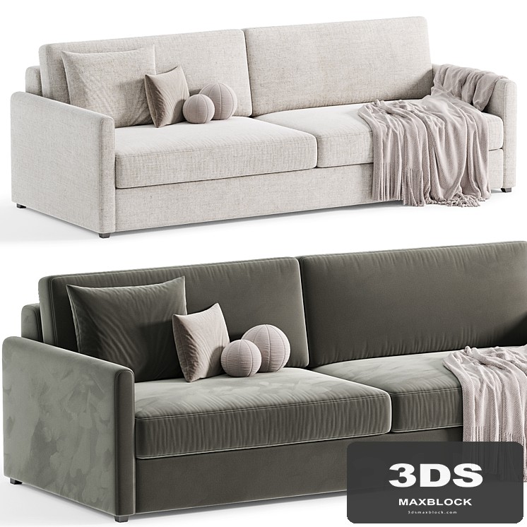 MALEA COGNAC BROWN VELVET SOFA By CB2