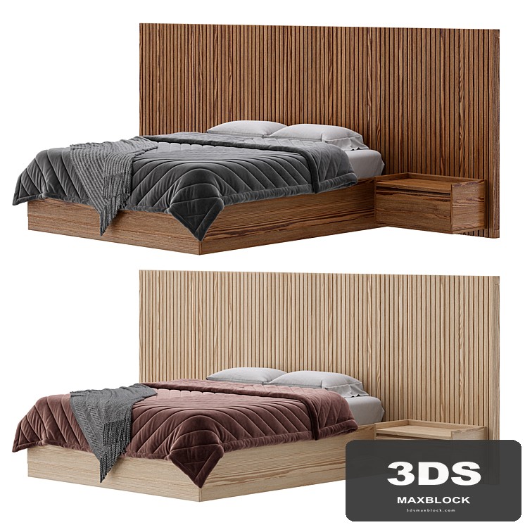 Batten White Oak King Plinth-Base Storage bed