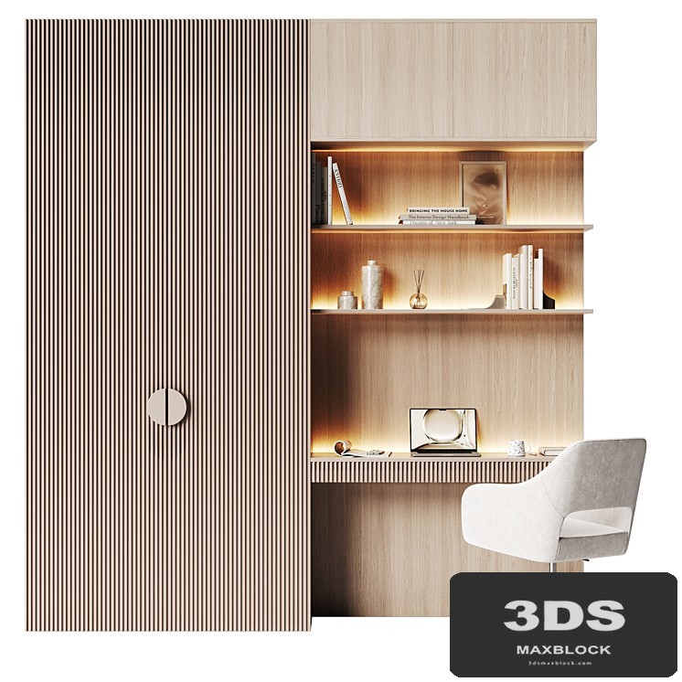 Compact workplace area with embossed panels