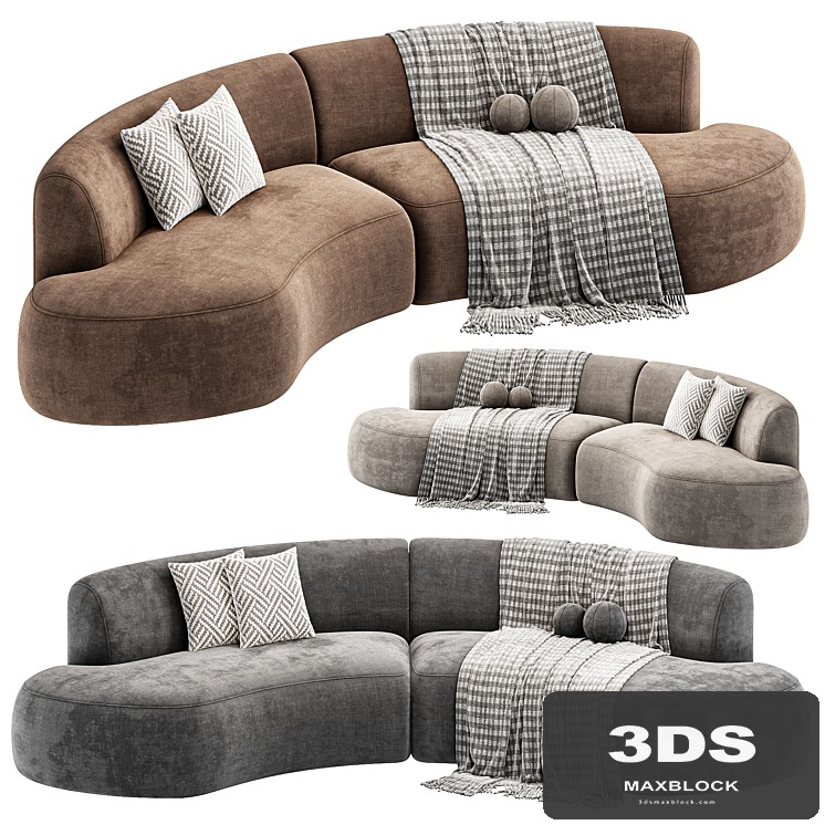 Opal Outdoor 2 Piece Curved Sectional Sofa By Highfashionhome - View 1