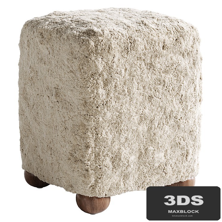 L'Enchere Square Wool Ottoman by Athena Calderone
