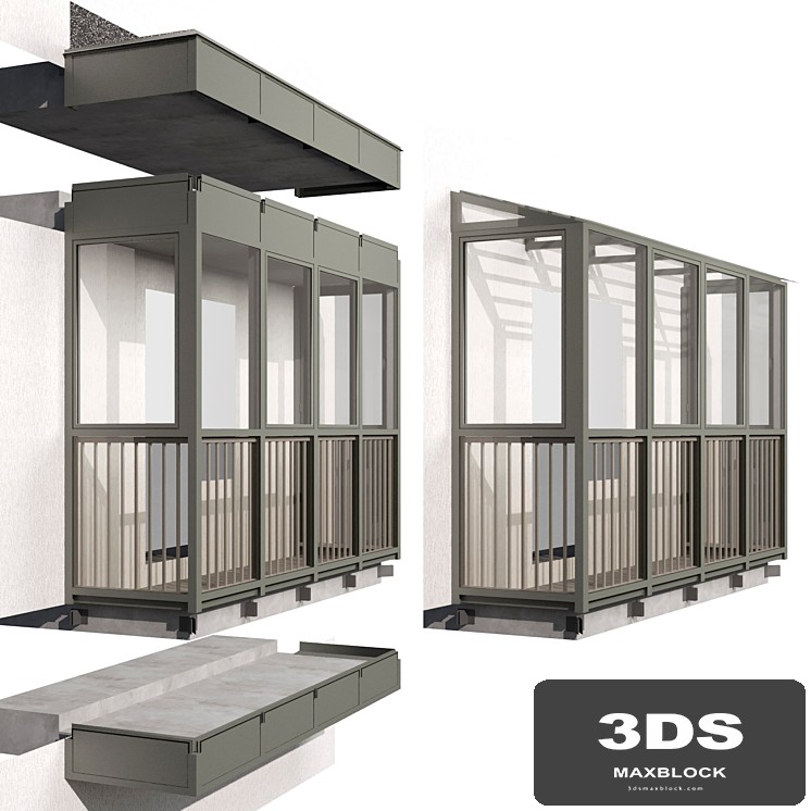 SIAL Balcony glazing, hinged and slab-supported