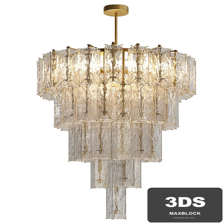 Large Glass Chandelier 1960s