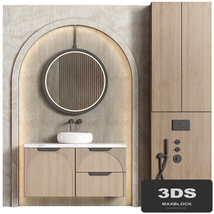 Bathroom furniture 003 in a modern minimalist style