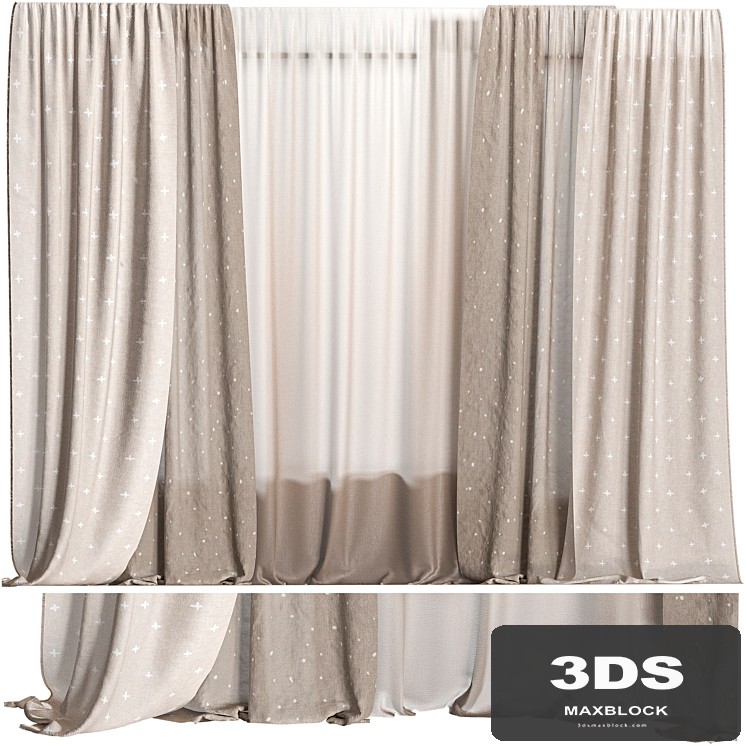 Neutral Curtains with Pattern