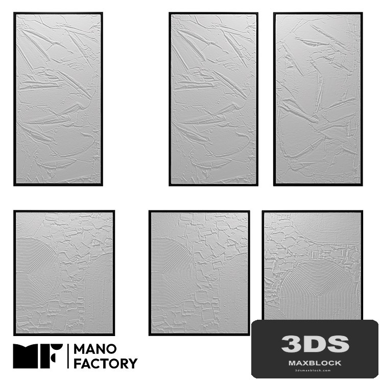 (OM) WHITE ART paintings from MANO FACTORY