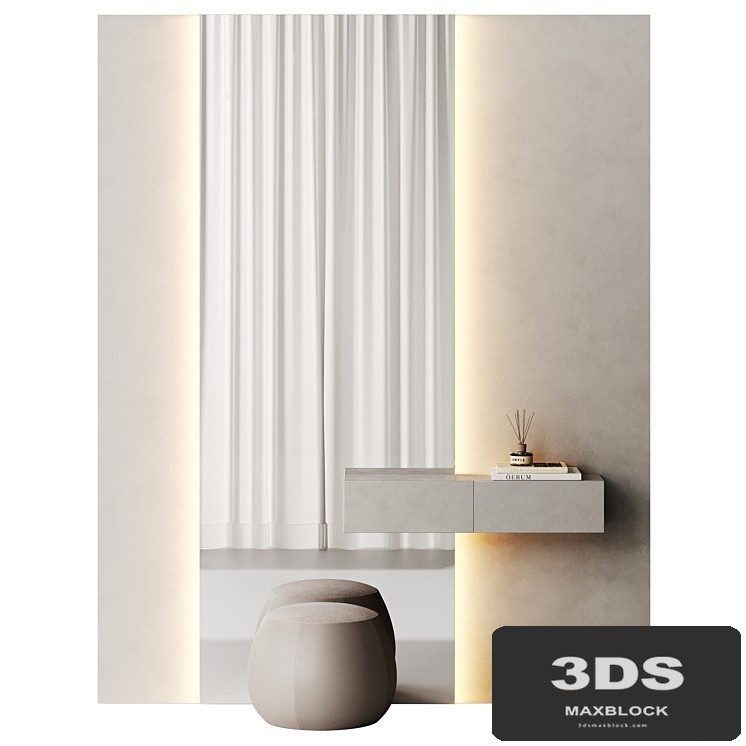 The hallway area is in a minimalist style