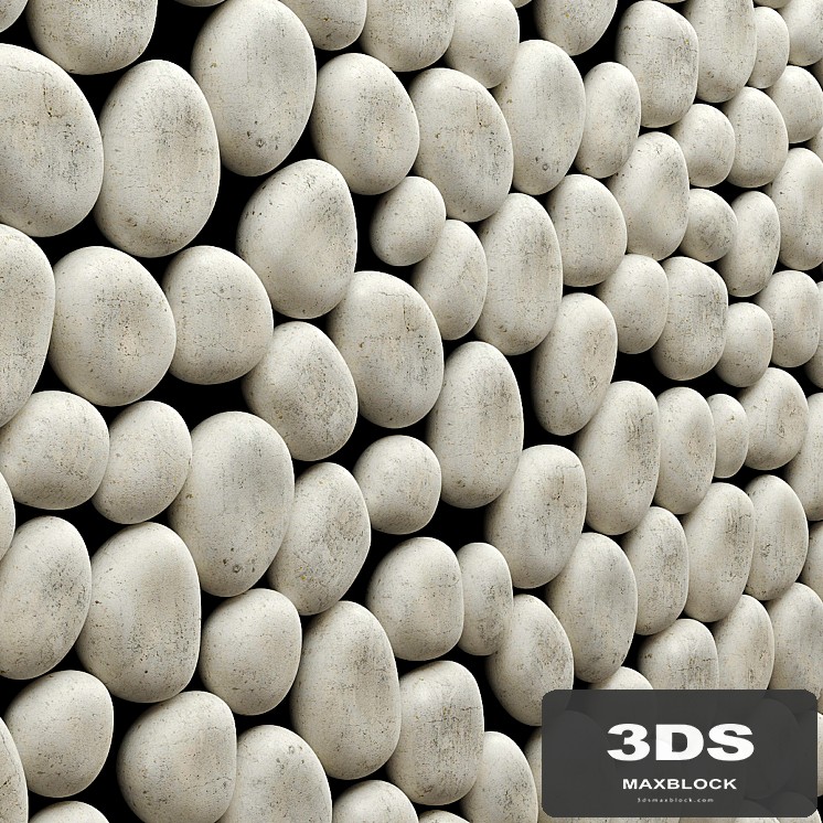 The panel of white pebbles