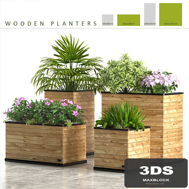 PLANTS 58_WOODEN PLANTERS