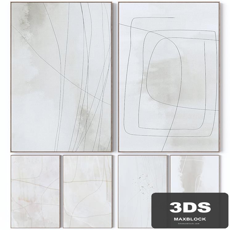 Set of six large wall paintings 3038