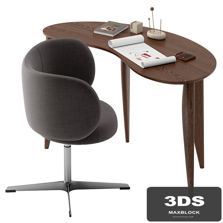 Feve Desk with Rico Dining Chair by Fermliving