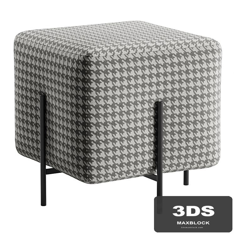 Square pouf Bruno. Goose foot