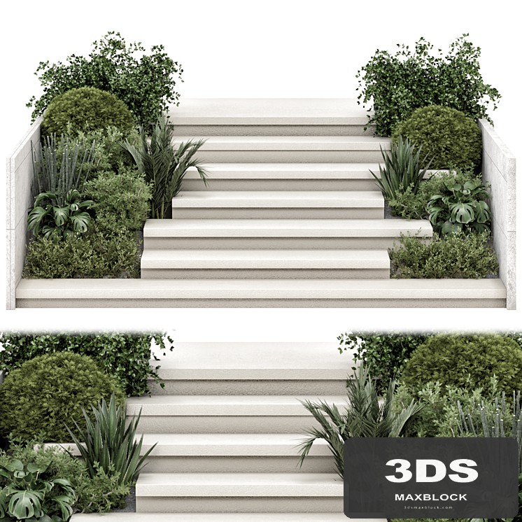 Backyard and Landscape Entrance and Exit Stairs - Set 2078