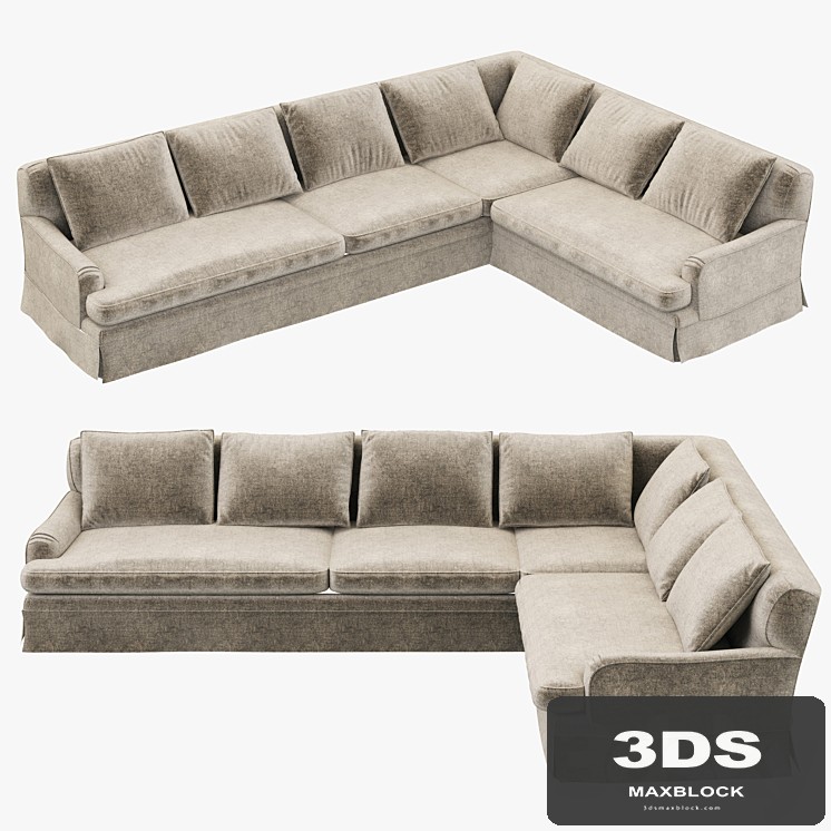 Restoration Hardware Belgian Classic Roll Arm Slipcovered Right-Arm L-Sectional